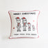 Christmas Stick Figure Cushion - 4 People/Pets